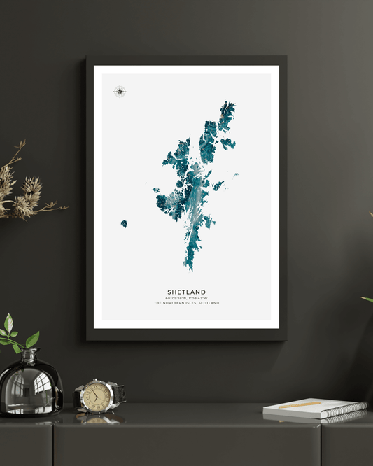 The Shetland Islands Poster - Fine Art Map