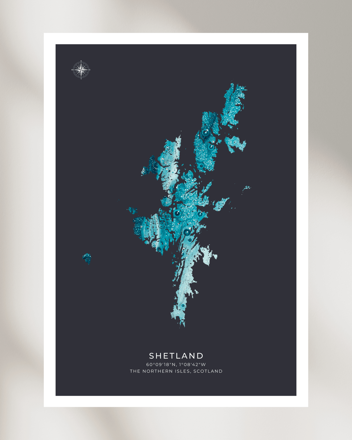 The Shetland Islands Poster - Fine Art Map