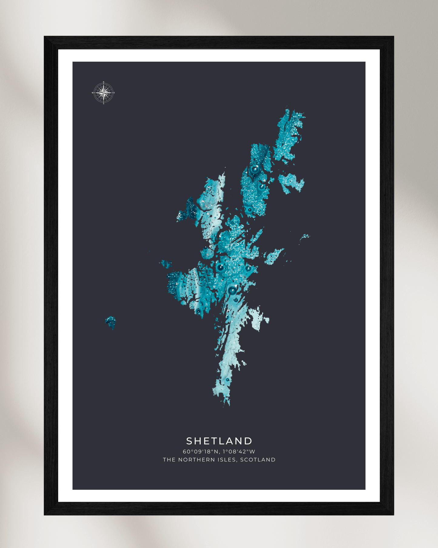 The Shetland Islands Poster - Fine Art Map