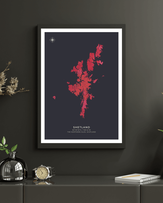 The Shetland Islands Poster - Fine Art Map
