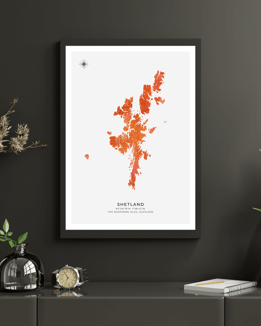 The Shetland Islands Poster - Fine Art Map