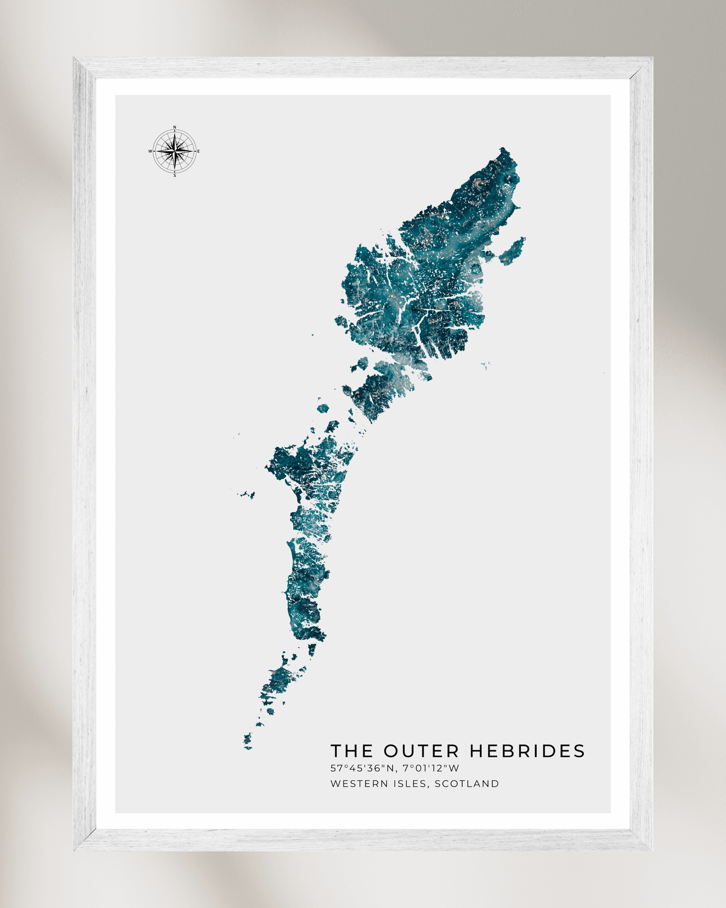 Outer Hebrides / Western Isles Poster - Fine Art Turquoise Map