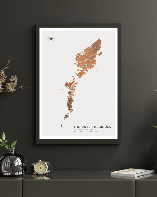 The Outer Hebrides / Western Isles Poster - Fine Art Topographical Map