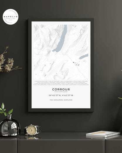 Corrour & surrounding peaks -  Framed Map Poster