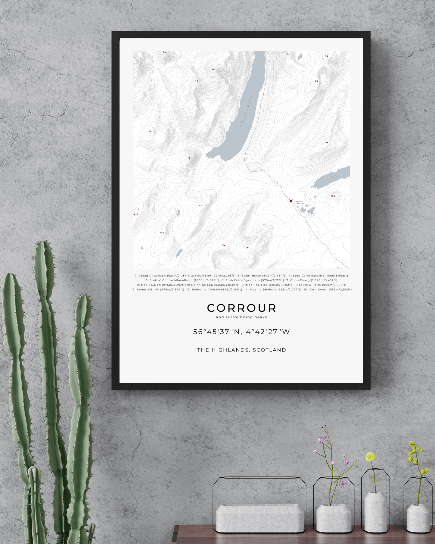 Corrour & surrounding peaks -  Fine Art Map Poster