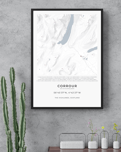 Corrour & surrounding peaks -  Fine Art Map Poster