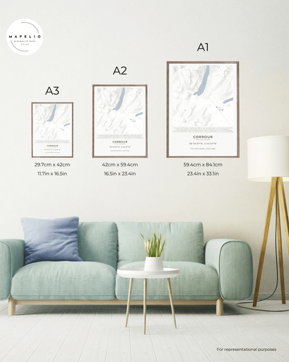 Corrour & surrounding peaks -  Fine Art Map Poster