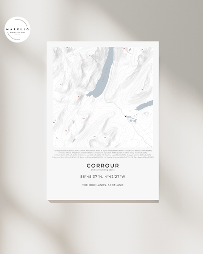 Corrour & surrounding peaks -  Framed Map Poster