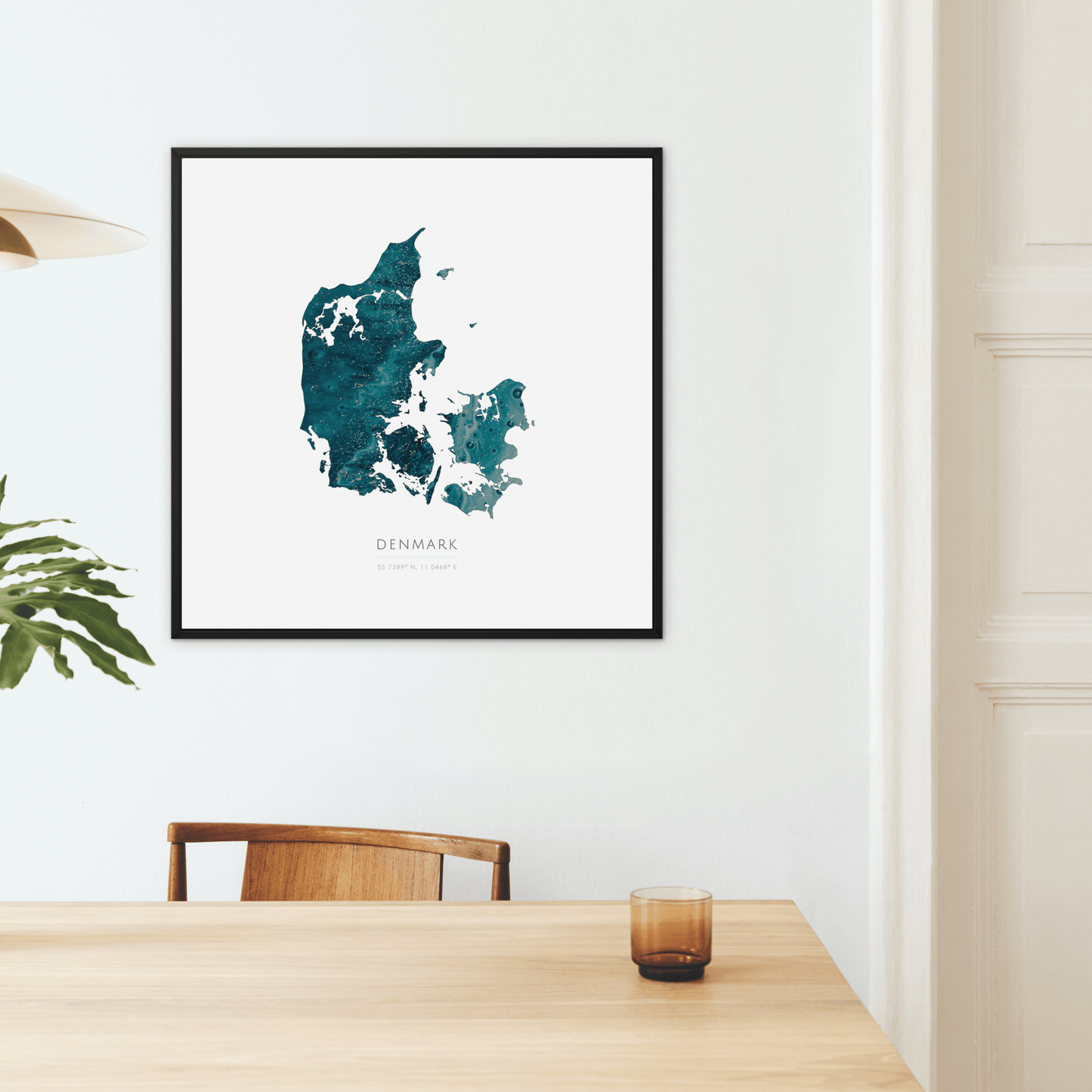 Map of Denmark -  Framed & Mounted Print