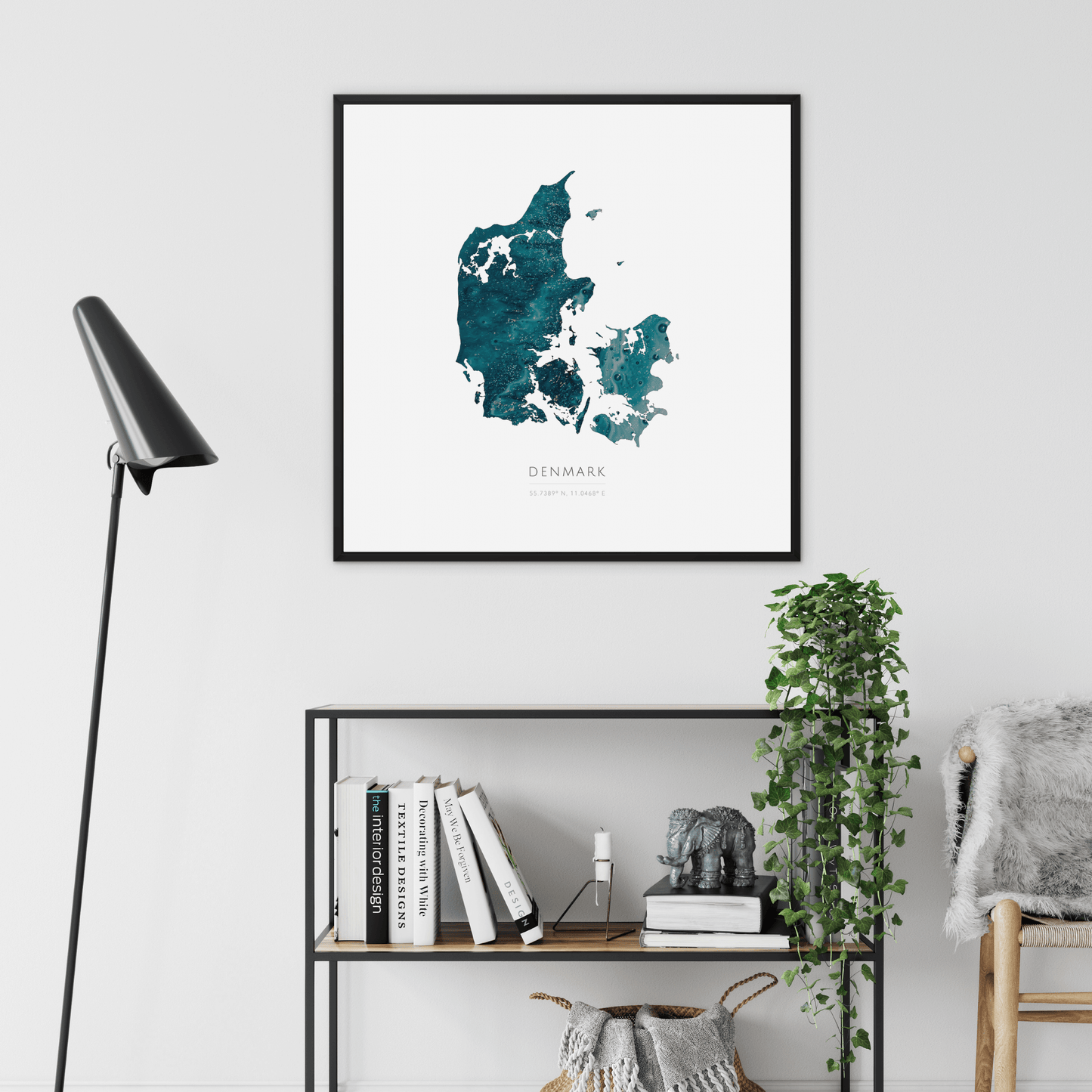 Map of Denmark -  Framed & Mounted Print