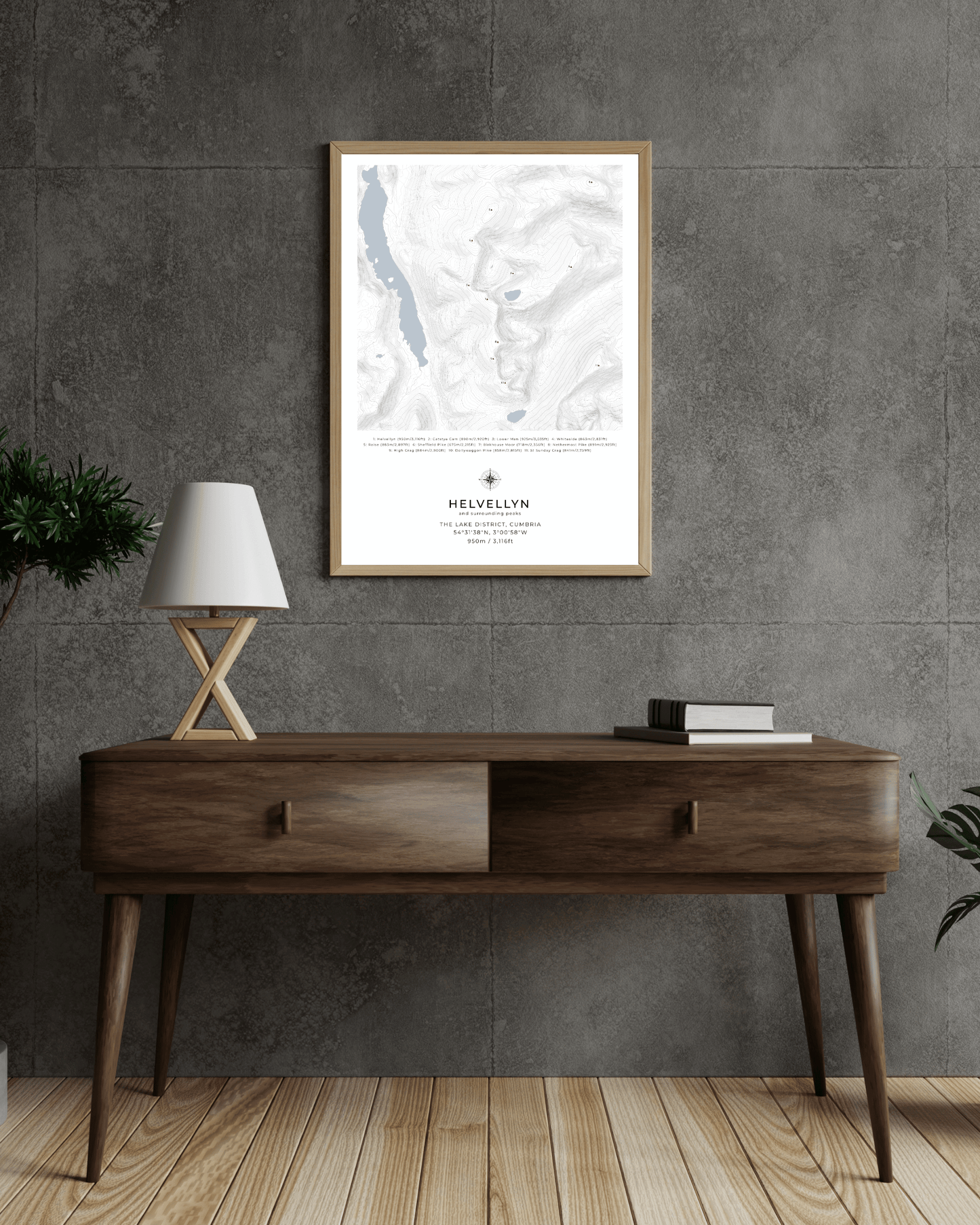 Helvellyn & Surrounding peaks - Contour Map