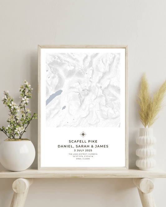 Custom personalised map of Scafell Pike