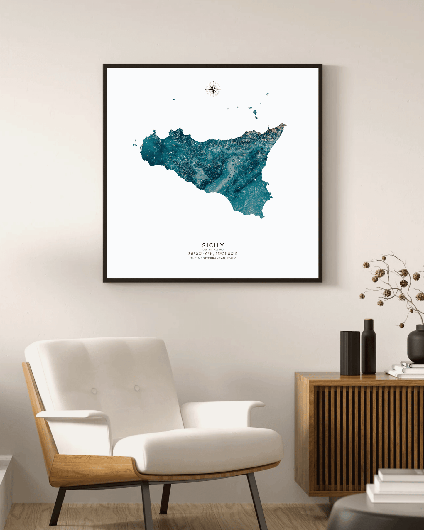 Sicily - Fine Art Map - OIl