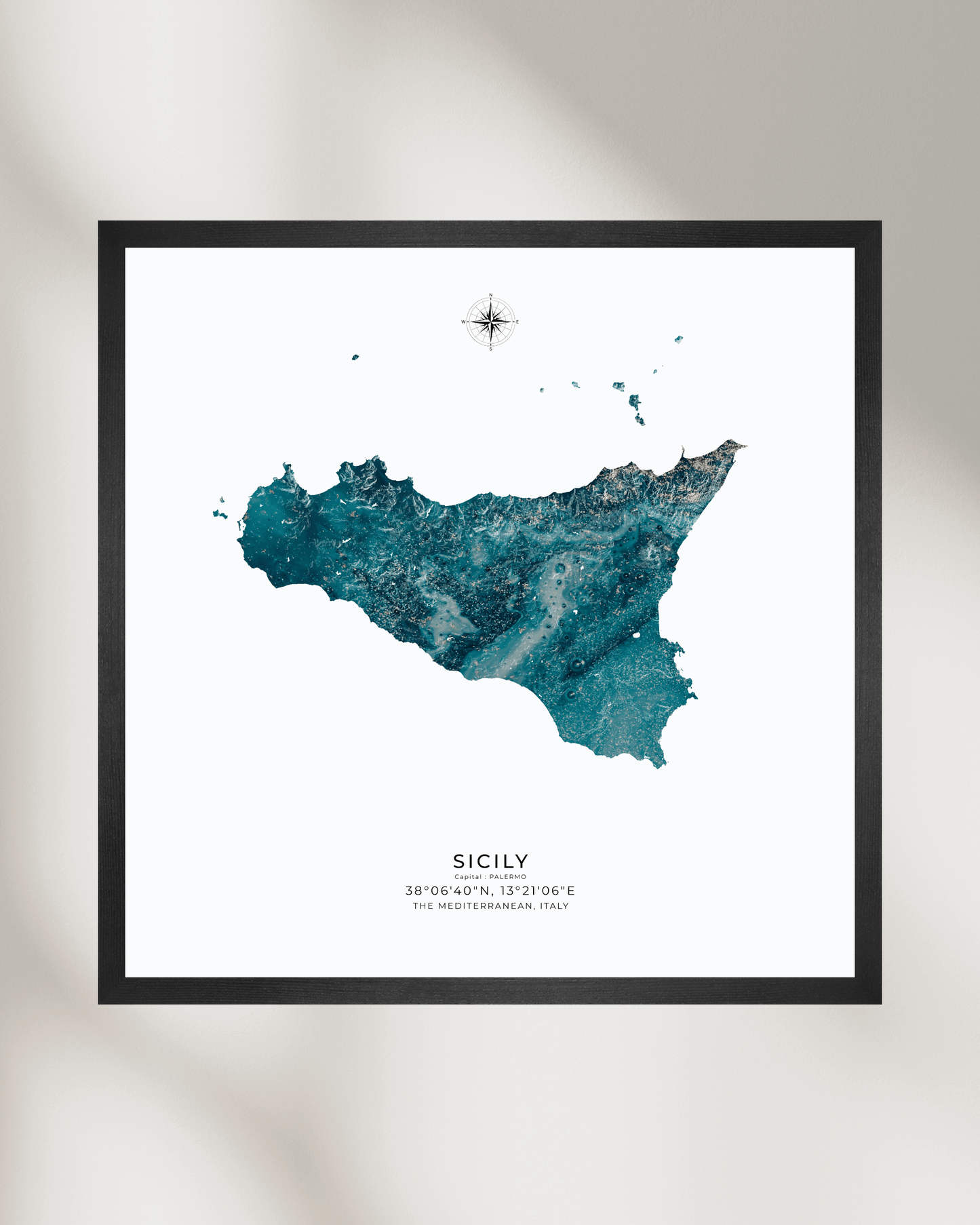 Sicily - Fine Art Map - OIl