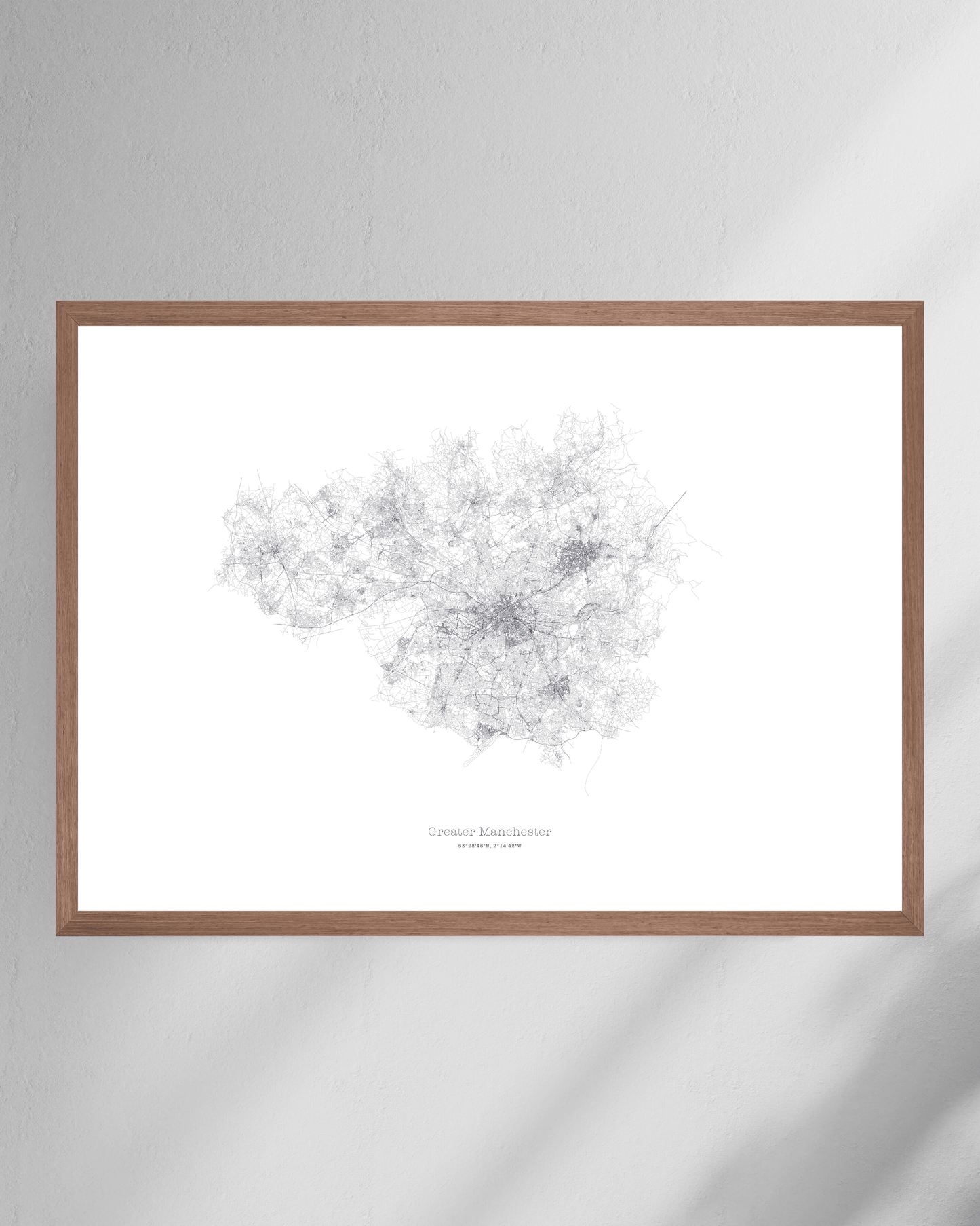 Greater Manchester - City Map - Minimalist Fine Art Print - White