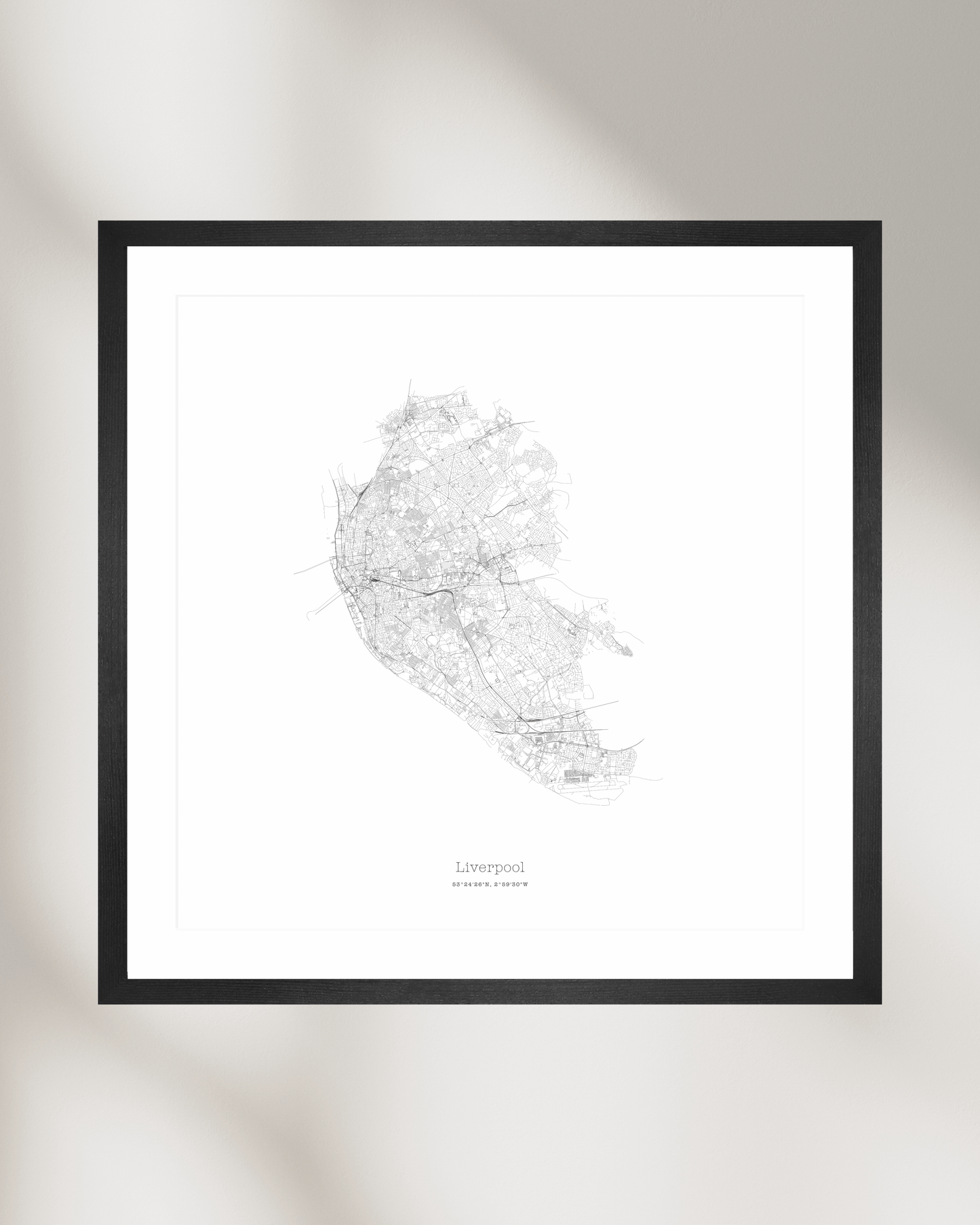 Liverpool - Minimalist City Map - Fine Art Print - White