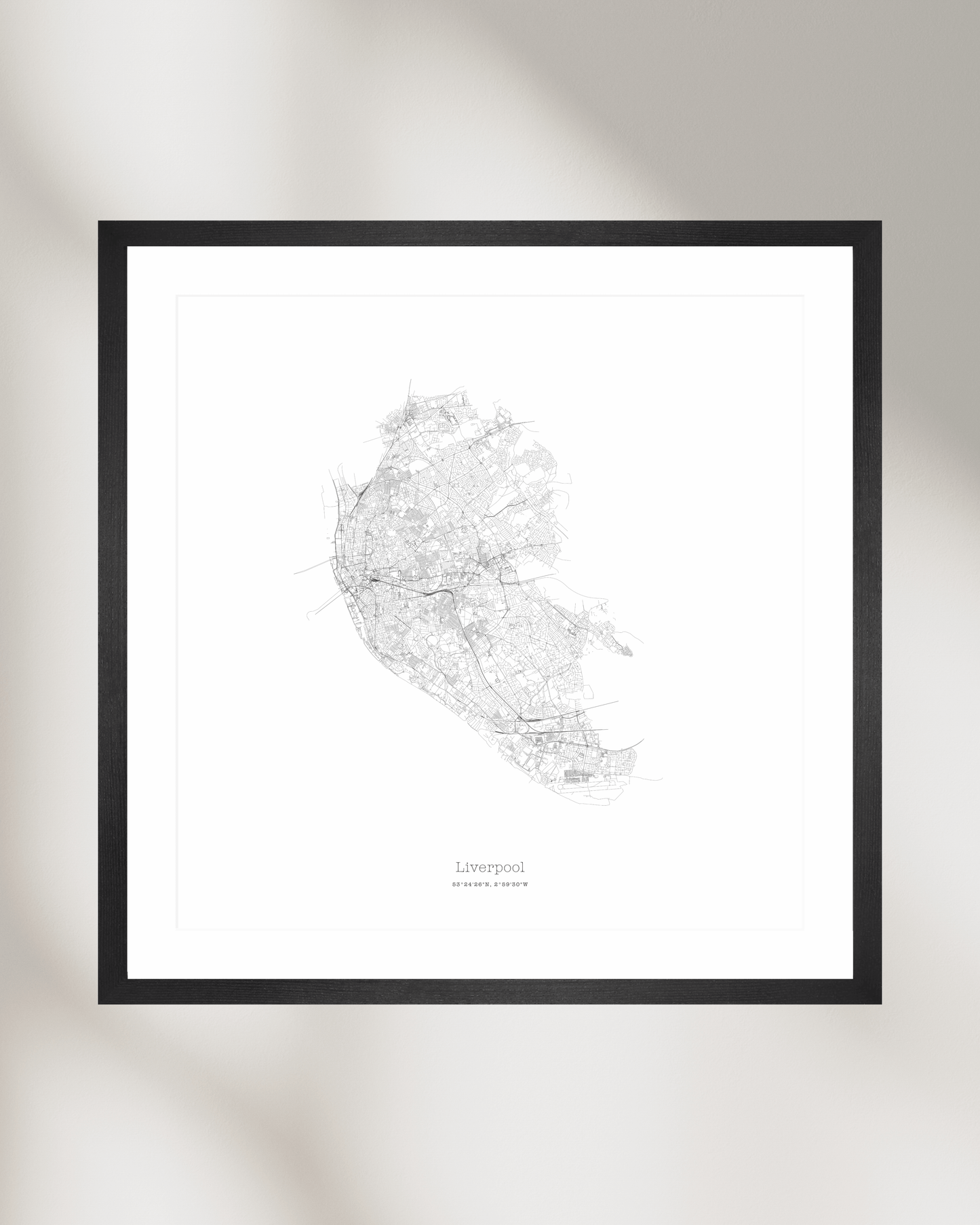 Liverpool - Minimalist City Map - Fine Art Print - White