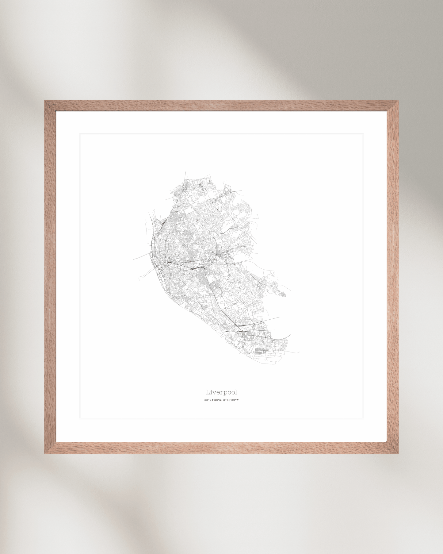 Liverpool - Minimalist City Map - Fine Art Print - White