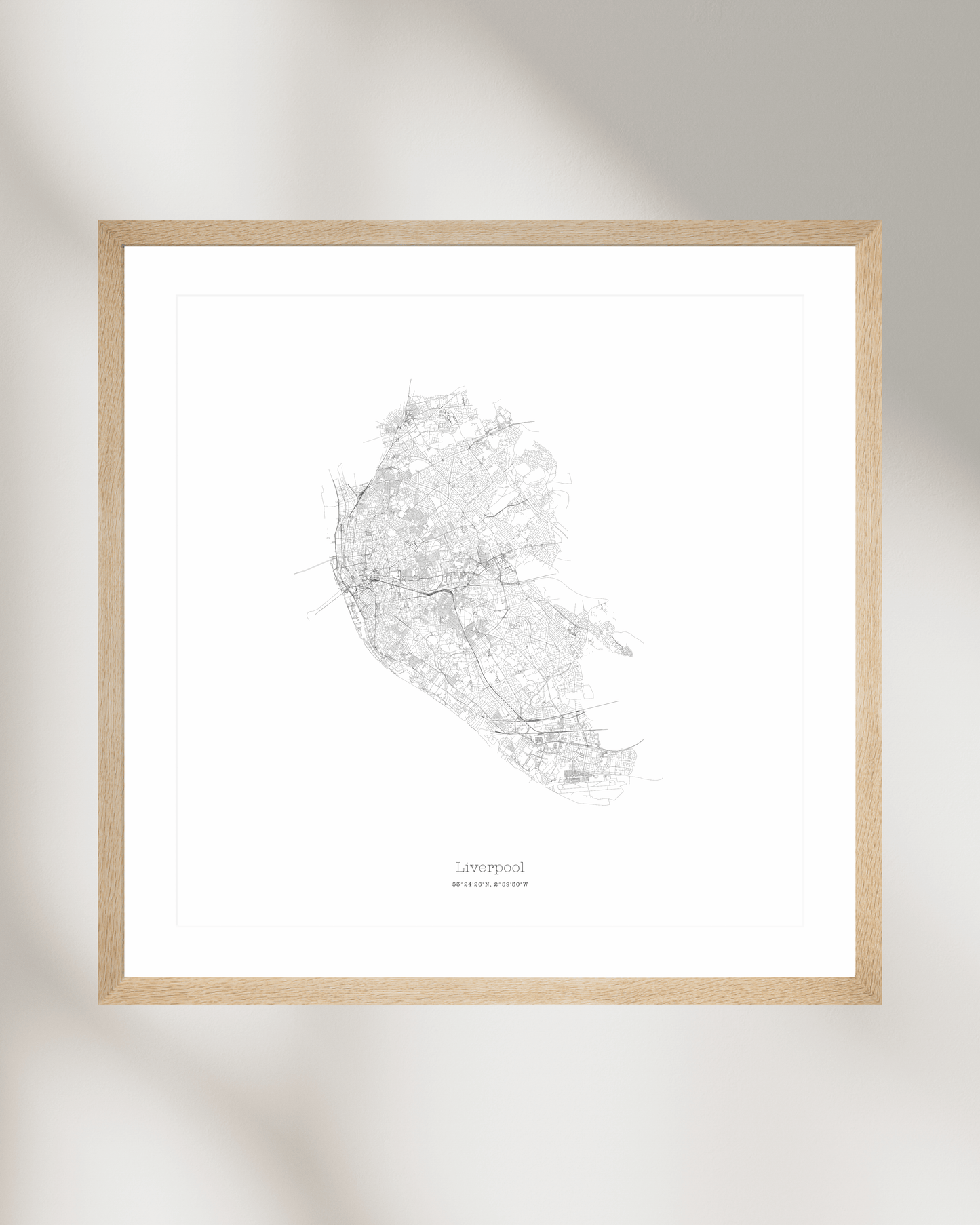 Liverpool - Minimalist City Map - Fine Art Print - White