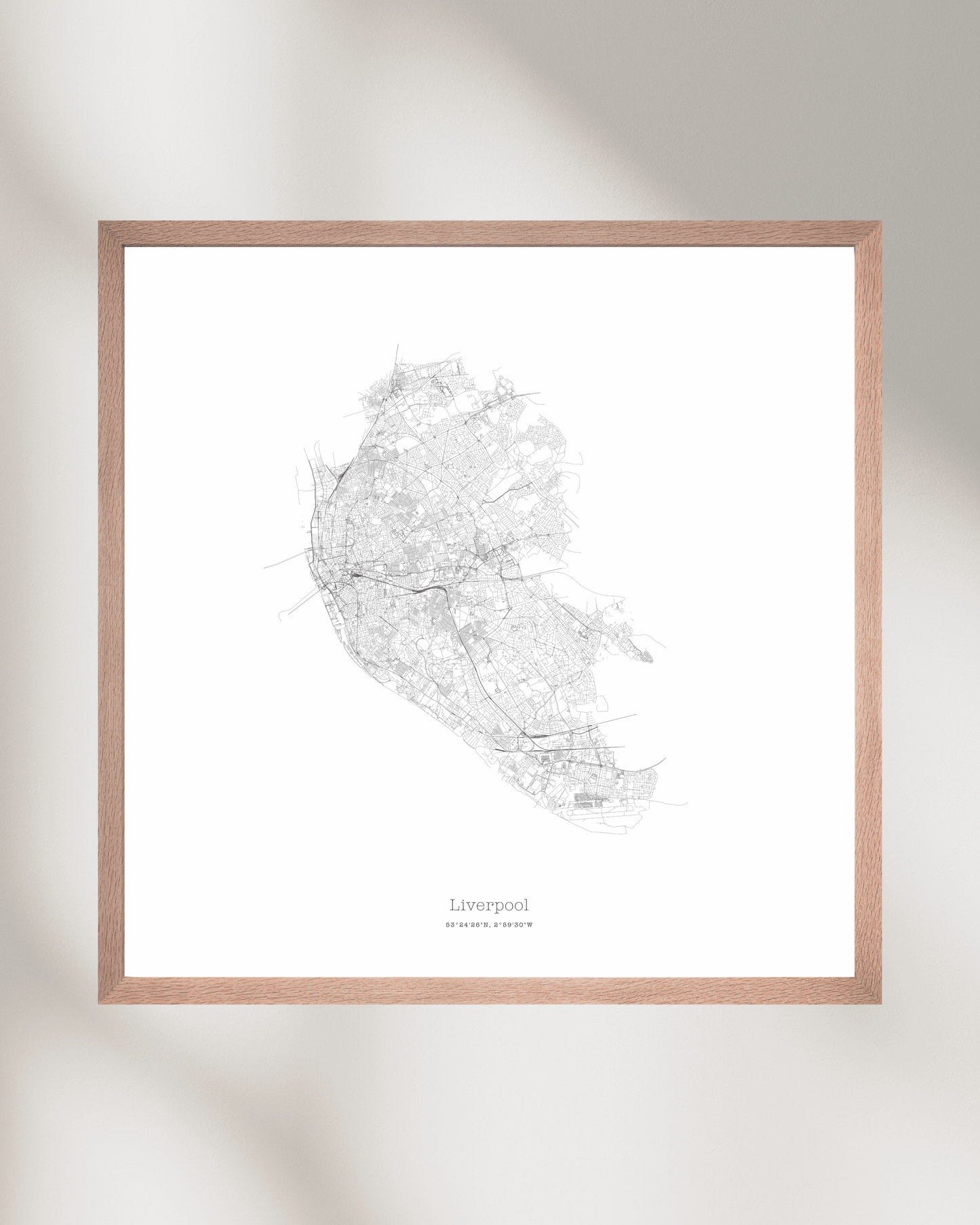Liverpool - Minimalist City Map - Fine Art Print - White