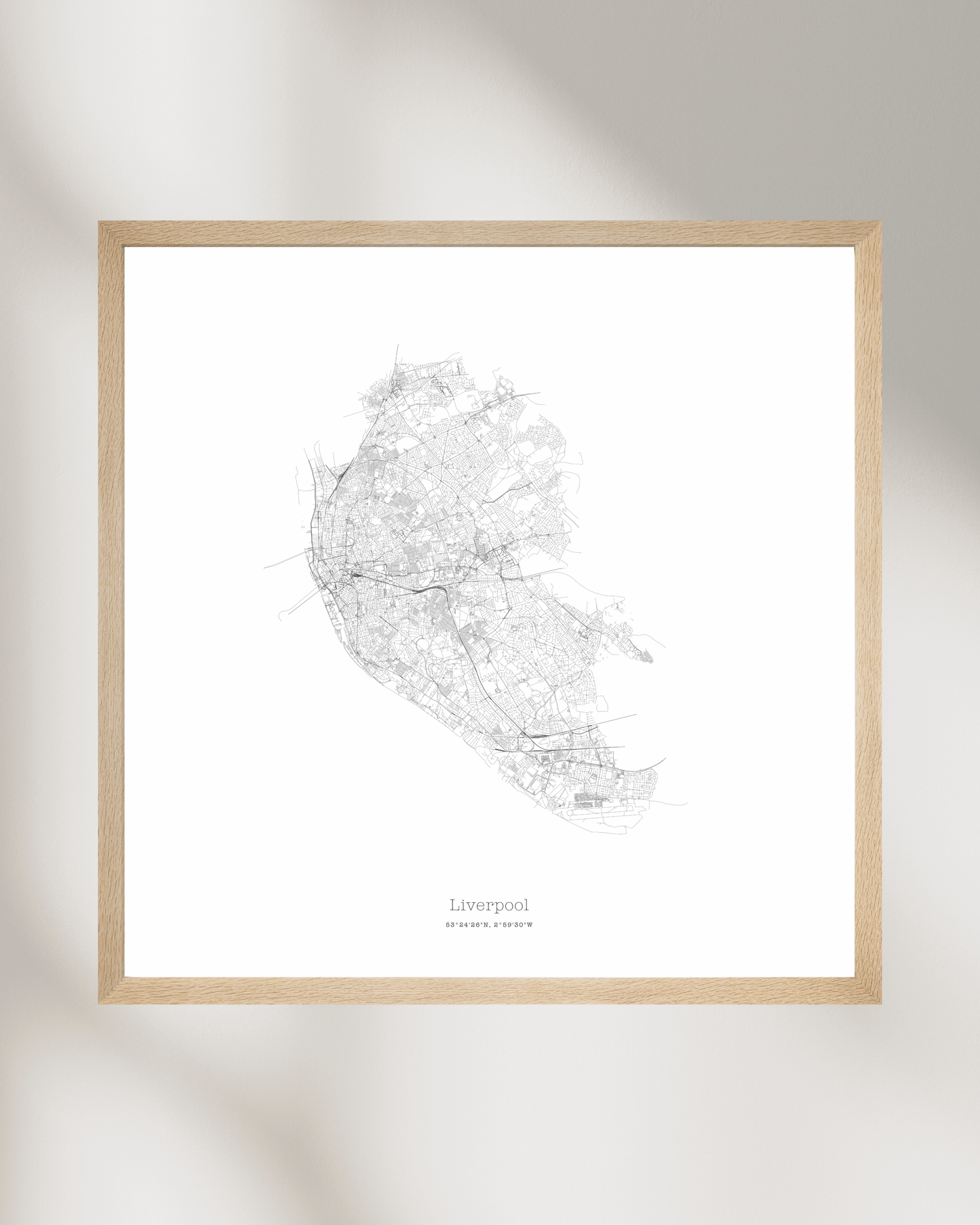 Liverpool - Minimalist City Map - Fine Art Print - White