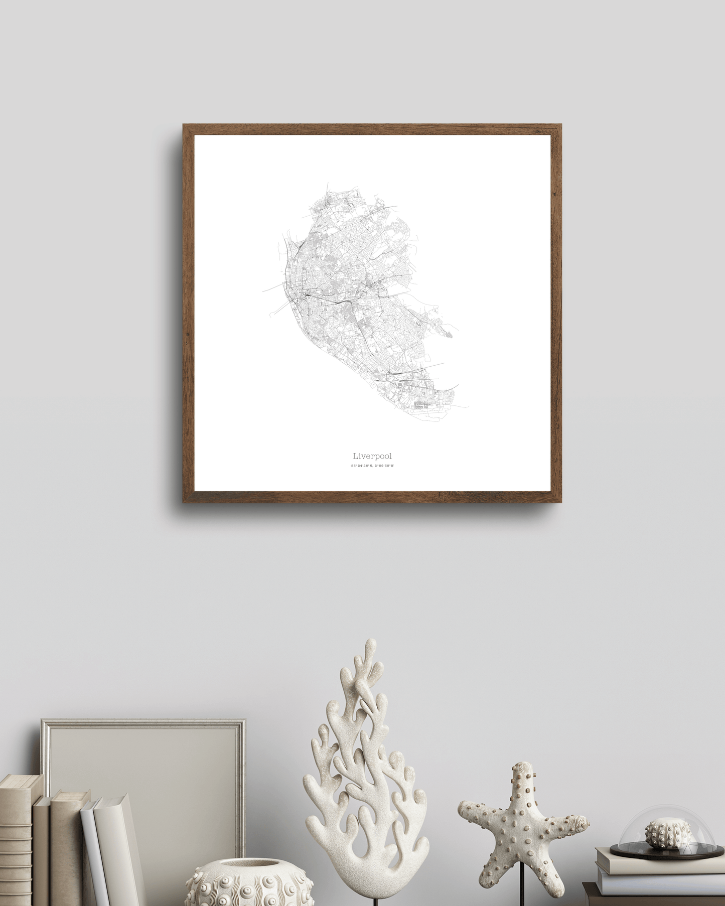 Liverpool - Minimalist City Map - Fine Art Print - White
