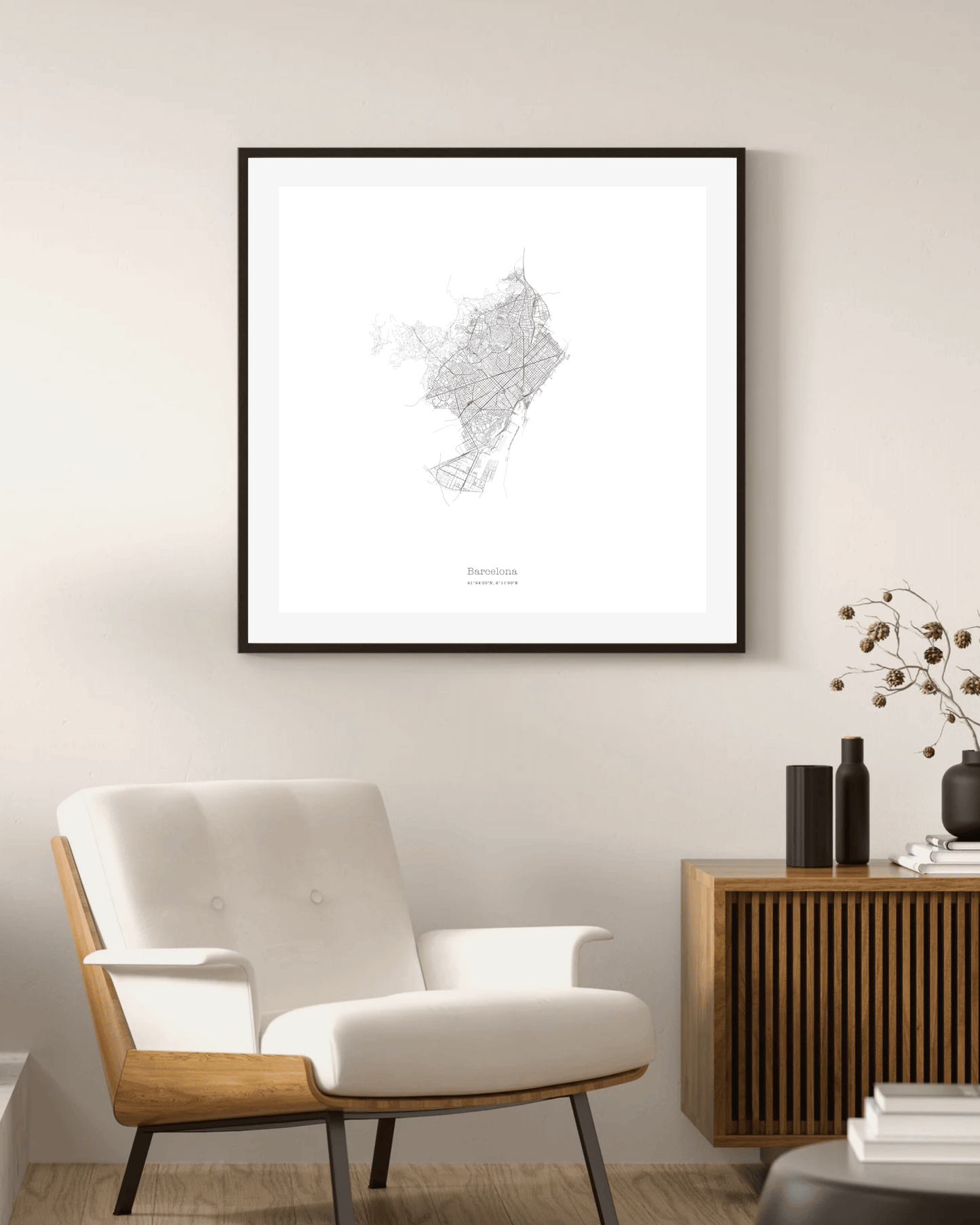 Barcelona - Minimalist City Map - Fine Art Print