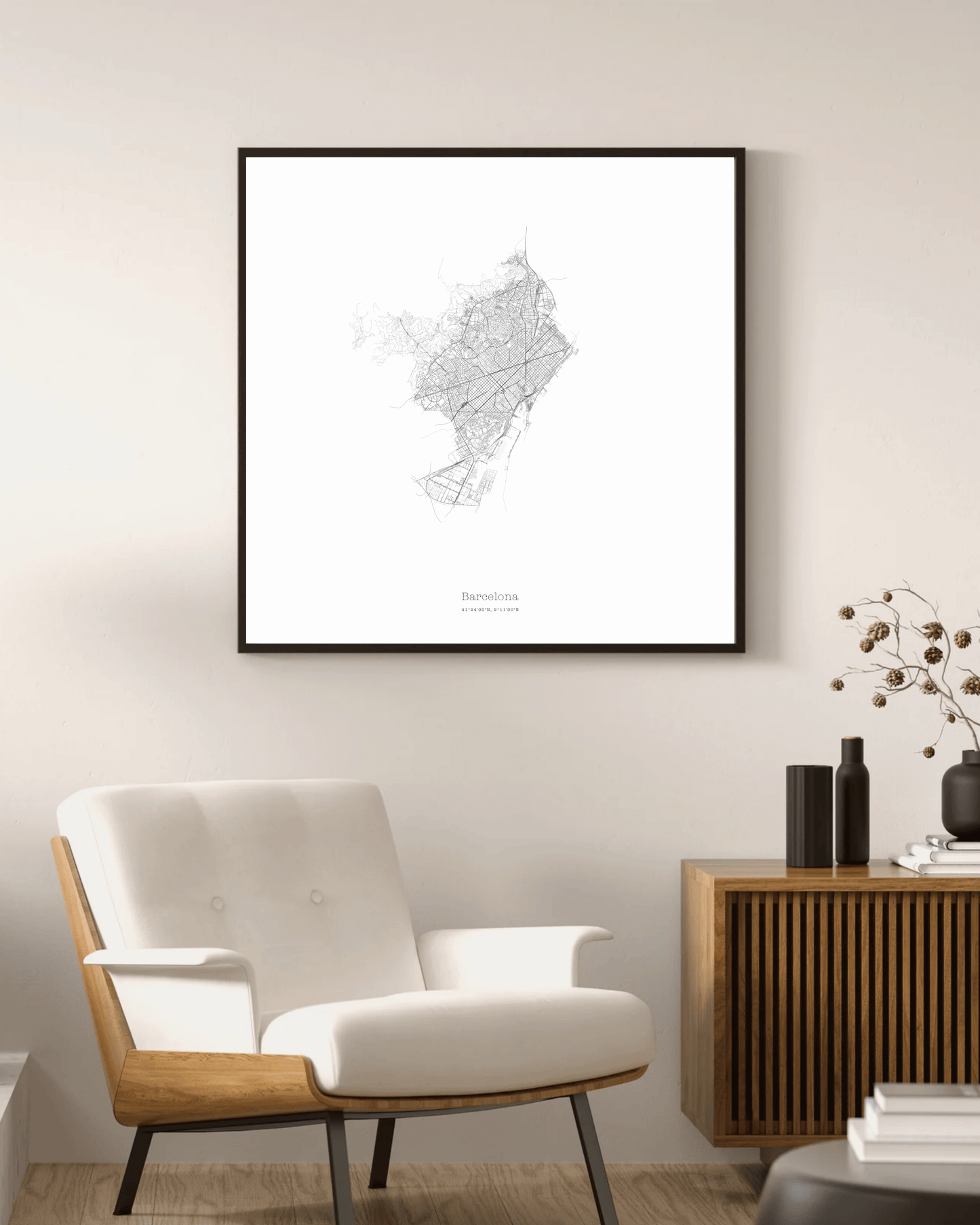 Barcelona - Minimalist City Map - Fine Art Print
