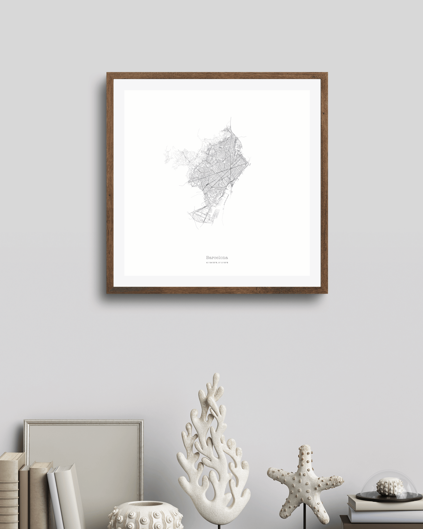 Barcelona - Minimalist City Map - Fine Art Print