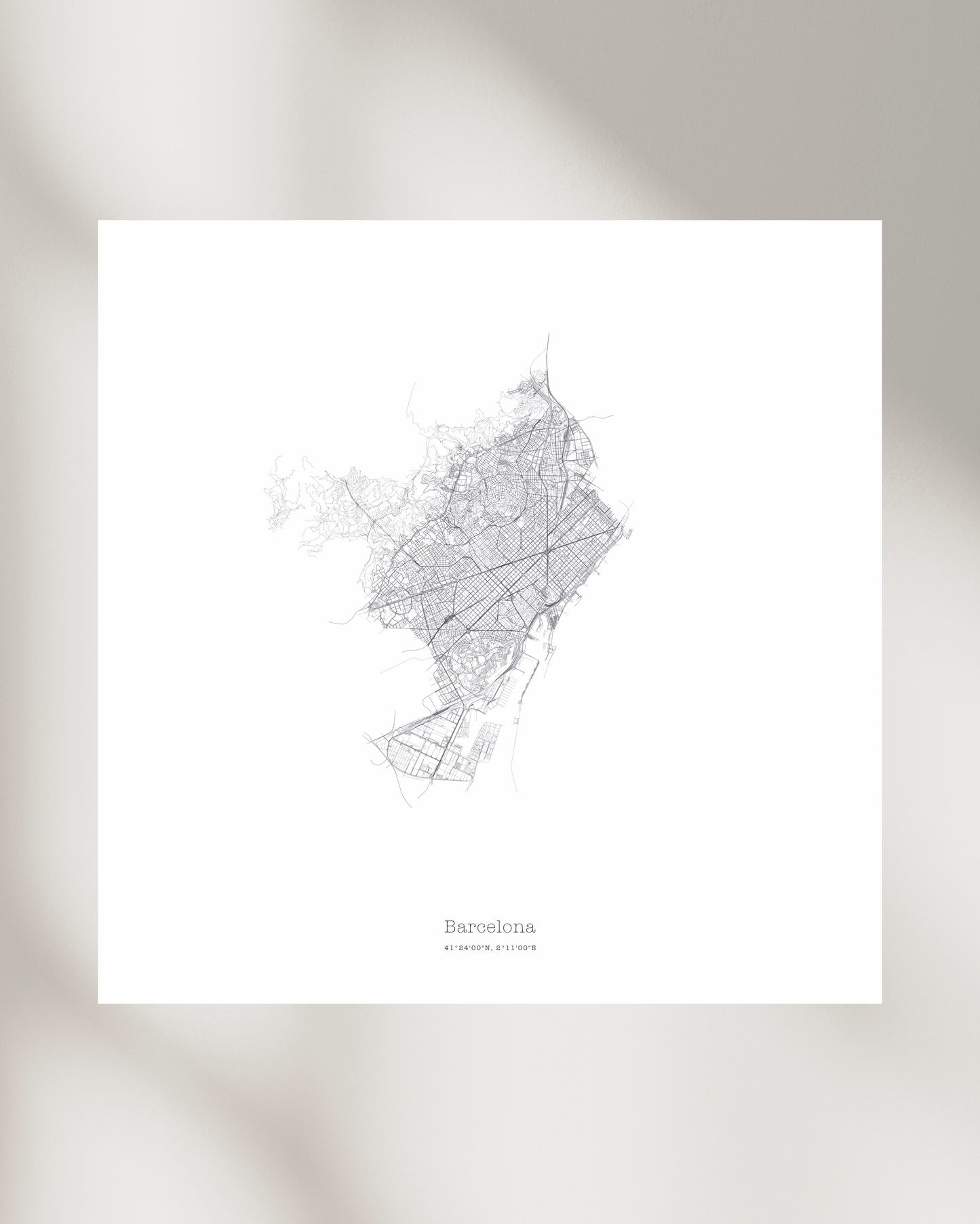 Barcelona - Minimalist City Map - Fine Art Print