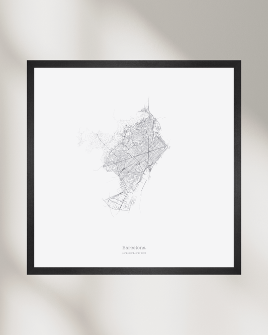 Barcelona - Minimalist City Map - Fine Art Print