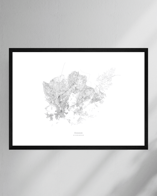 Helsinki - City Map - Minimalist Fine Art Print