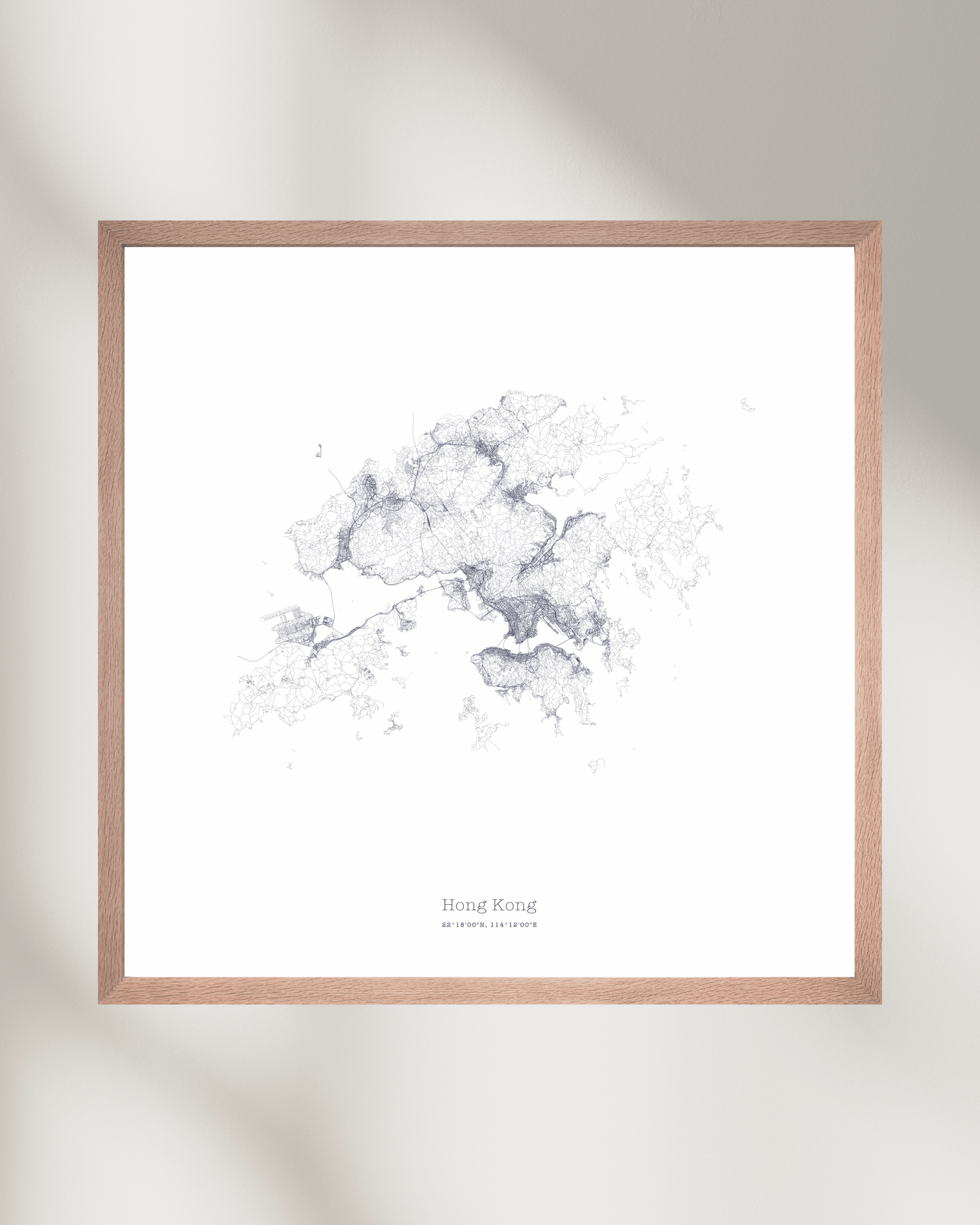 Hong Kong - Minimalist City Map - Fine Art Print