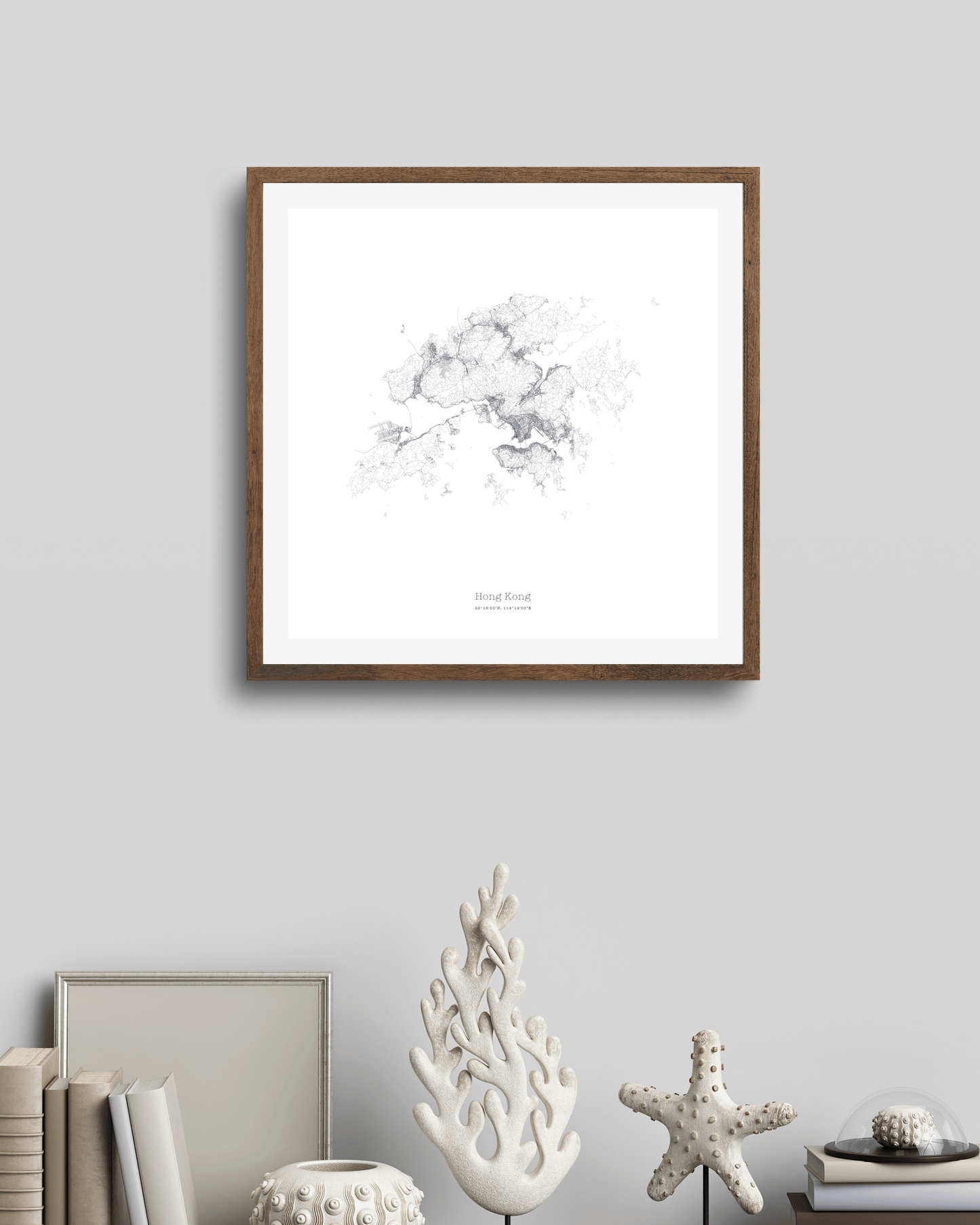 Hong Kong - Minimalist City Map - Fine Art Print