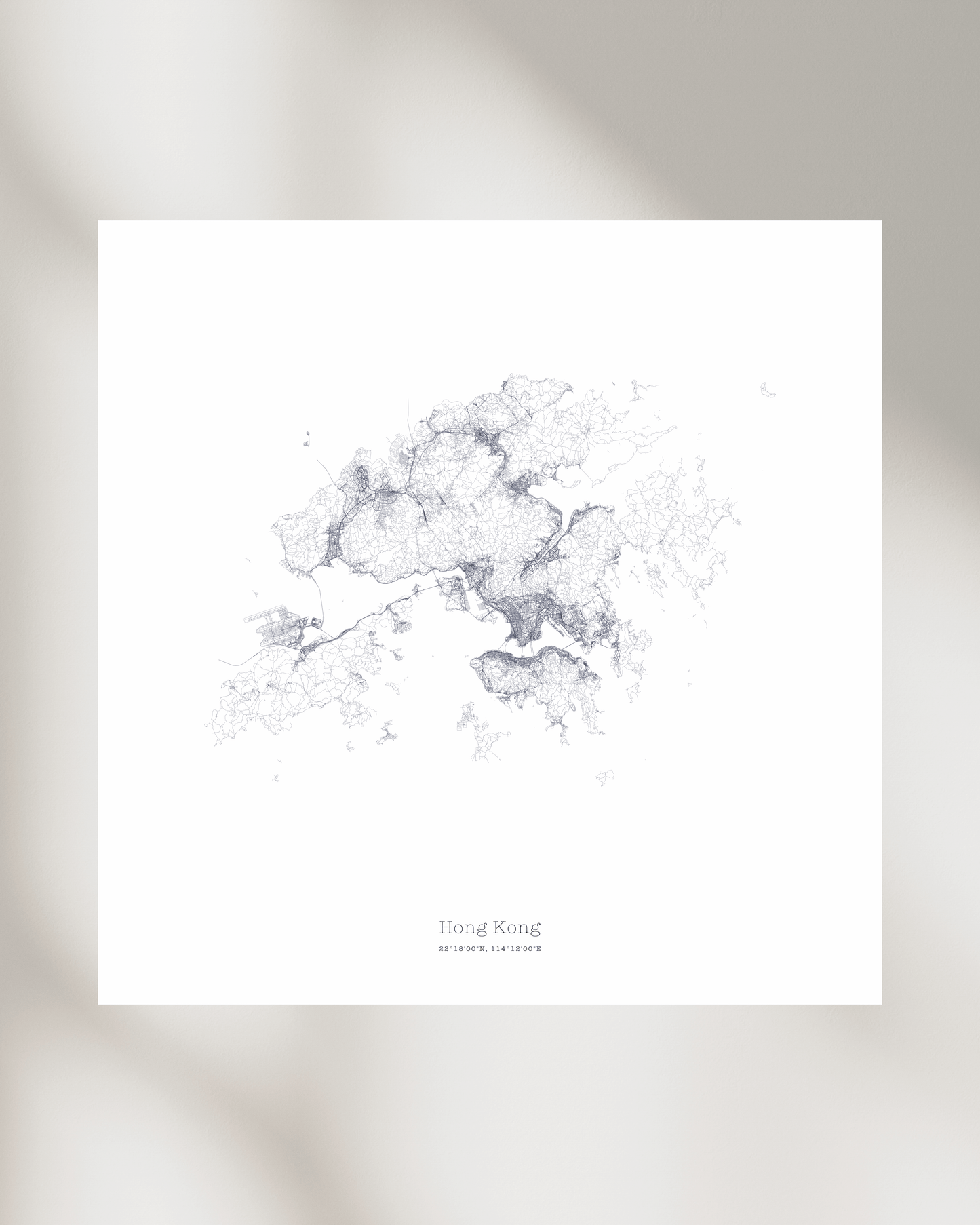 Hong Kong - Minimalist City Map - Fine Art Print