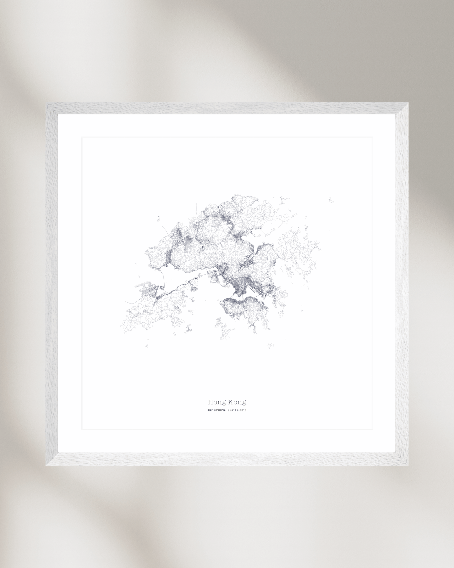 Hong Kong - Minimalist City Map - Fine Art Print