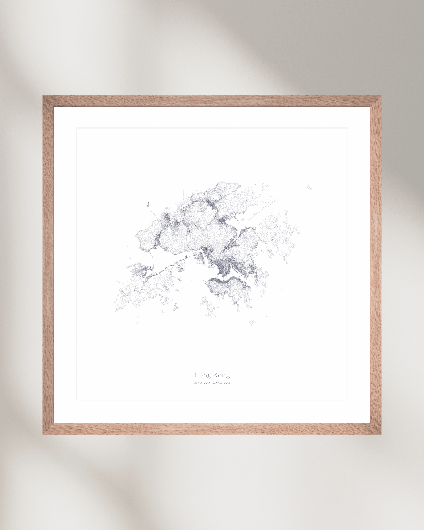 Hong Kong - Minimalist City Map - Fine Art Print