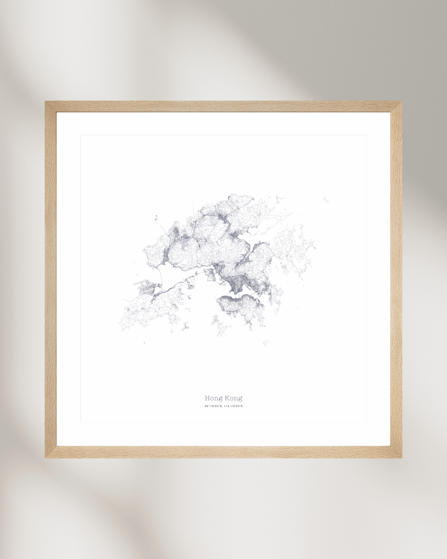 Hong Kong - Minimalist City Map - Fine Art Print
