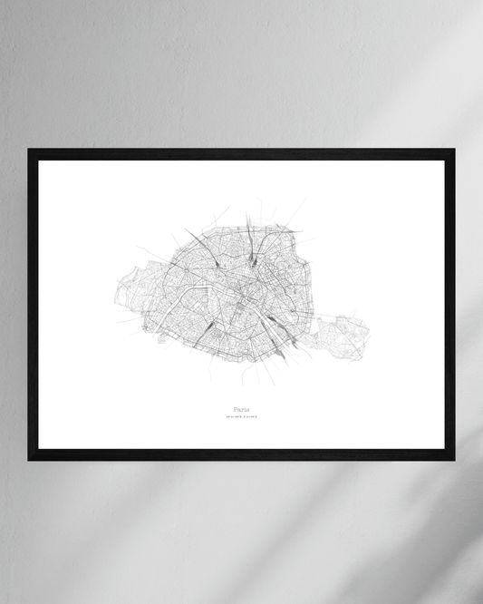 Paris - City Map - Minimalist Fine Art Print