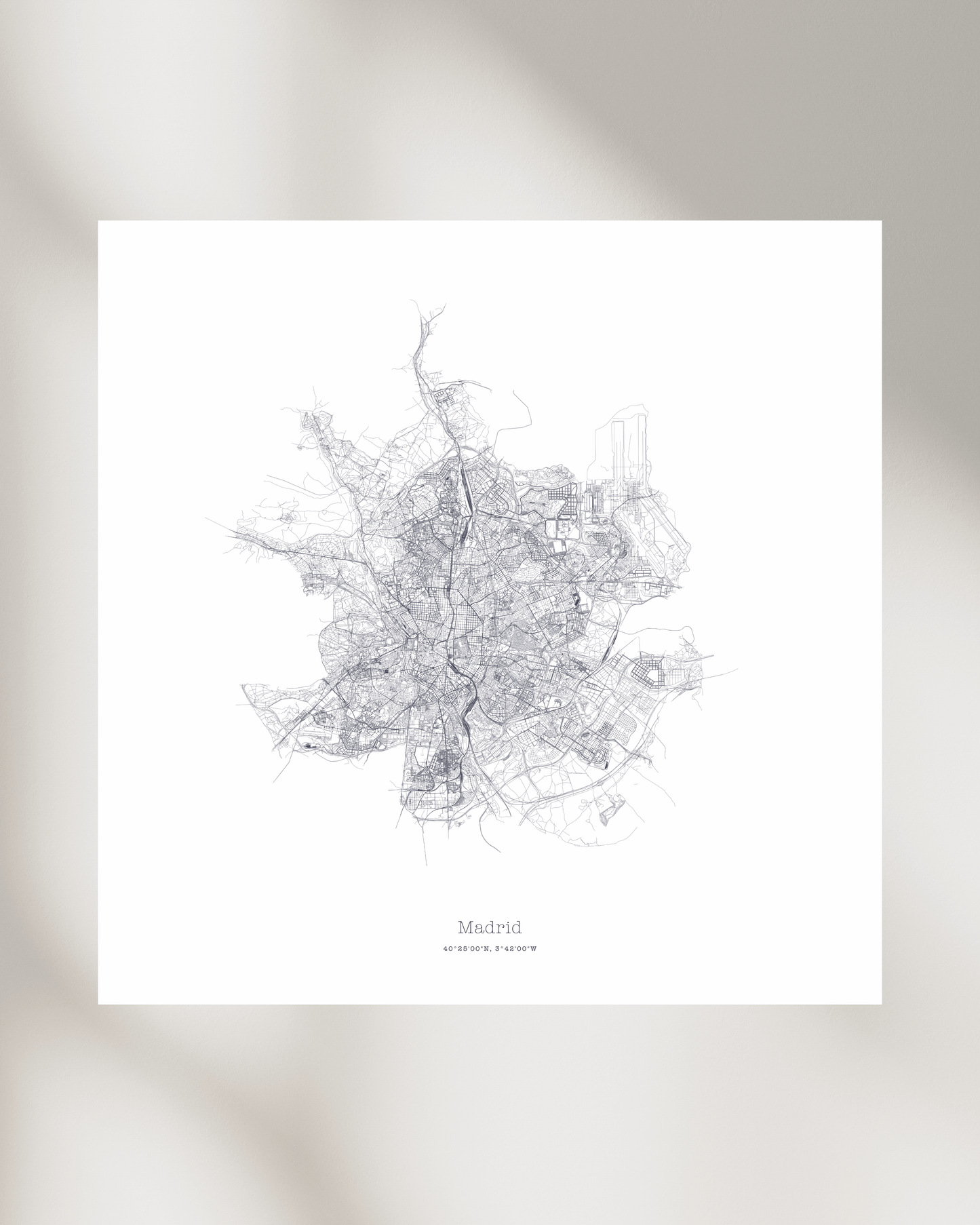 Madrid - Minimalist City Map - Fine Art Print