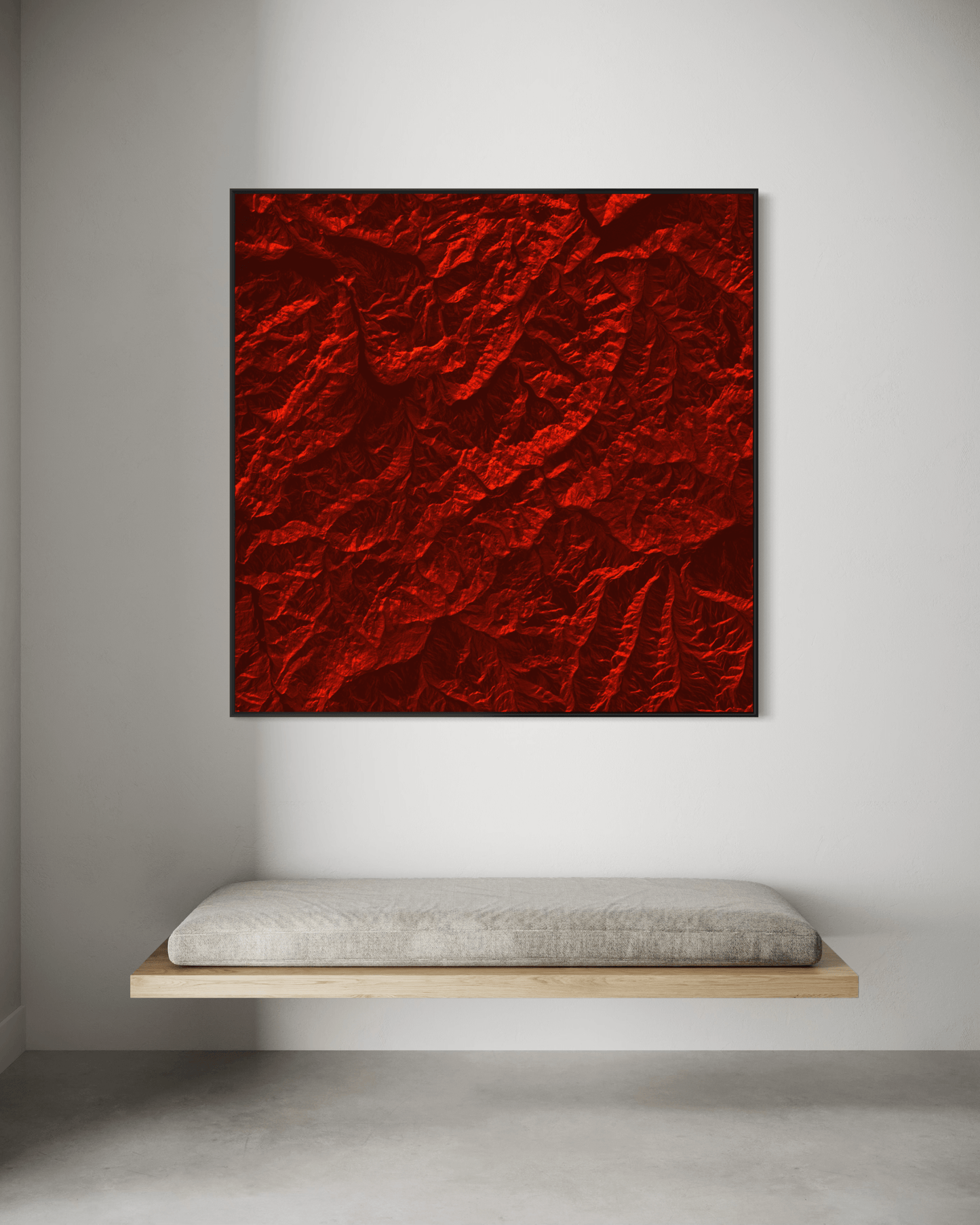 Mont Blanc - Framed Canvas Topographical Map