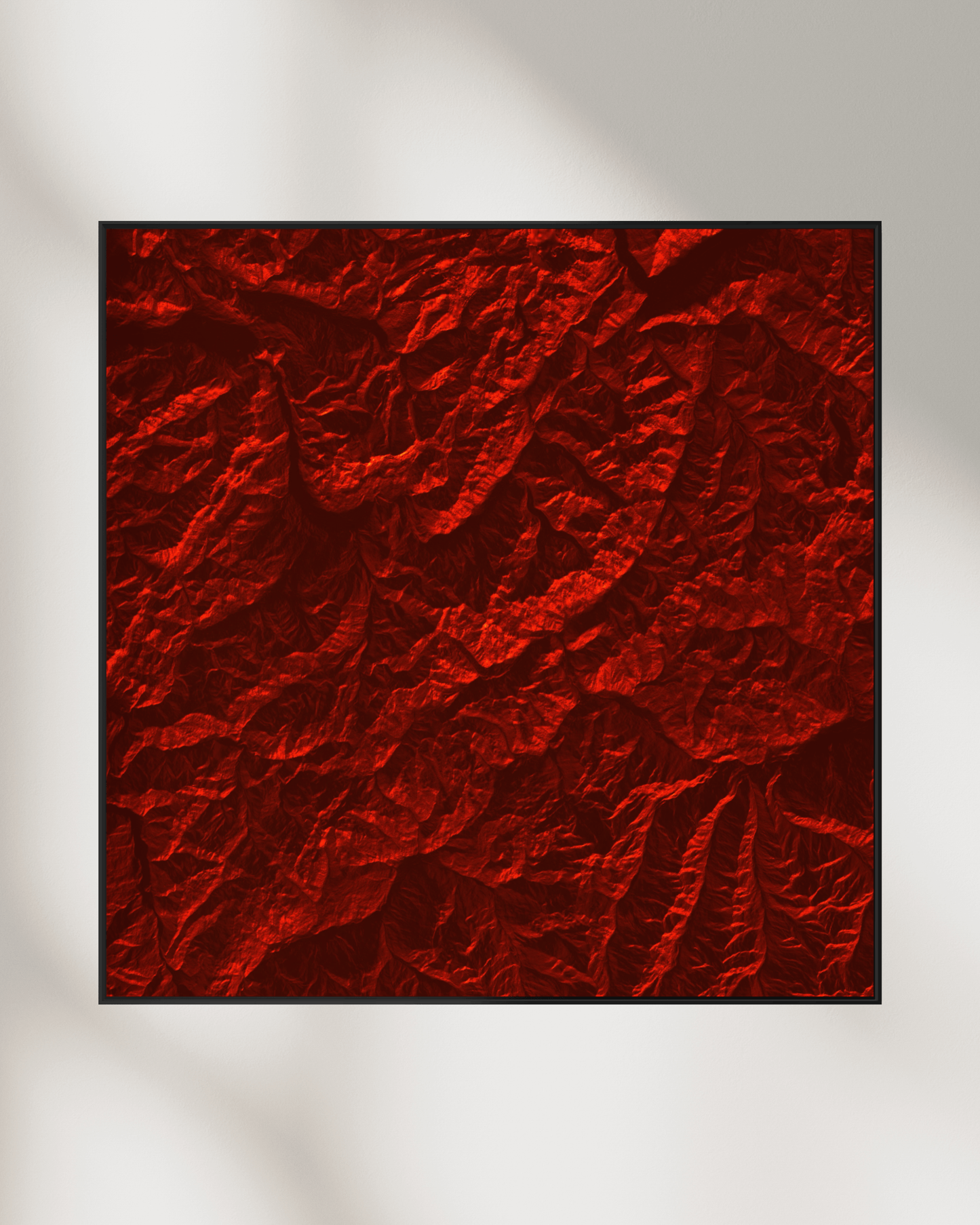 Mont Blanc - Framed Canvas Topographical Map