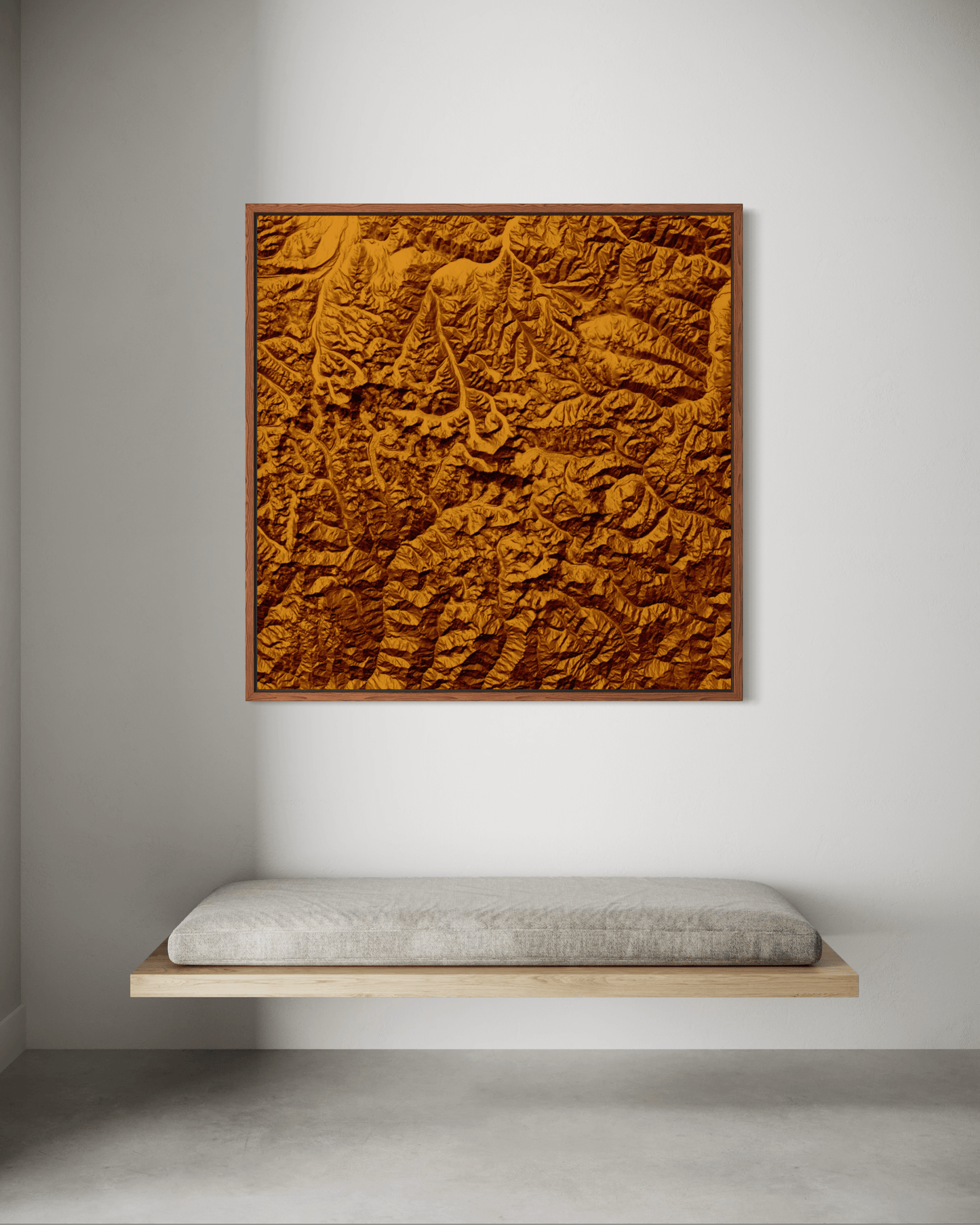 Mount Everest - Framed Canvas Topographical Map