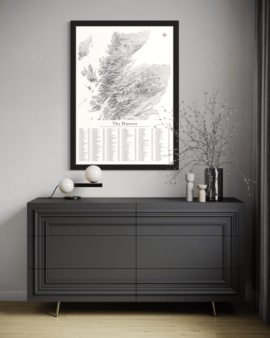 The Munros Print - Contour Map Poster