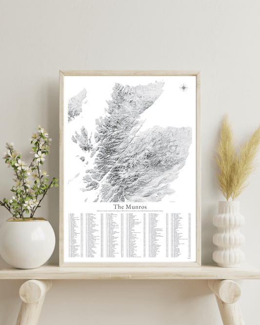 The Munros Print - Contour Map Poster