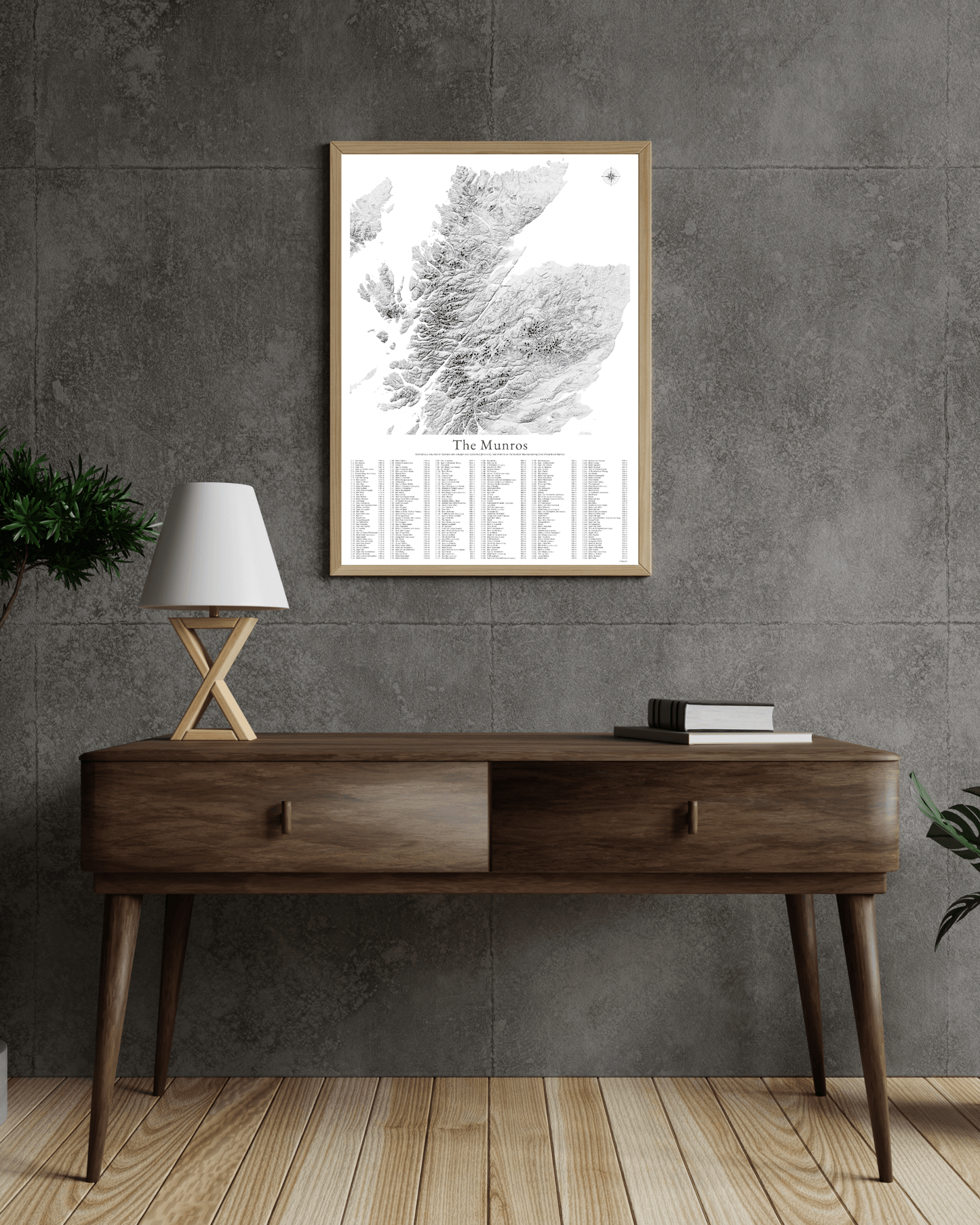 The Munros Print - Contour Map Poster