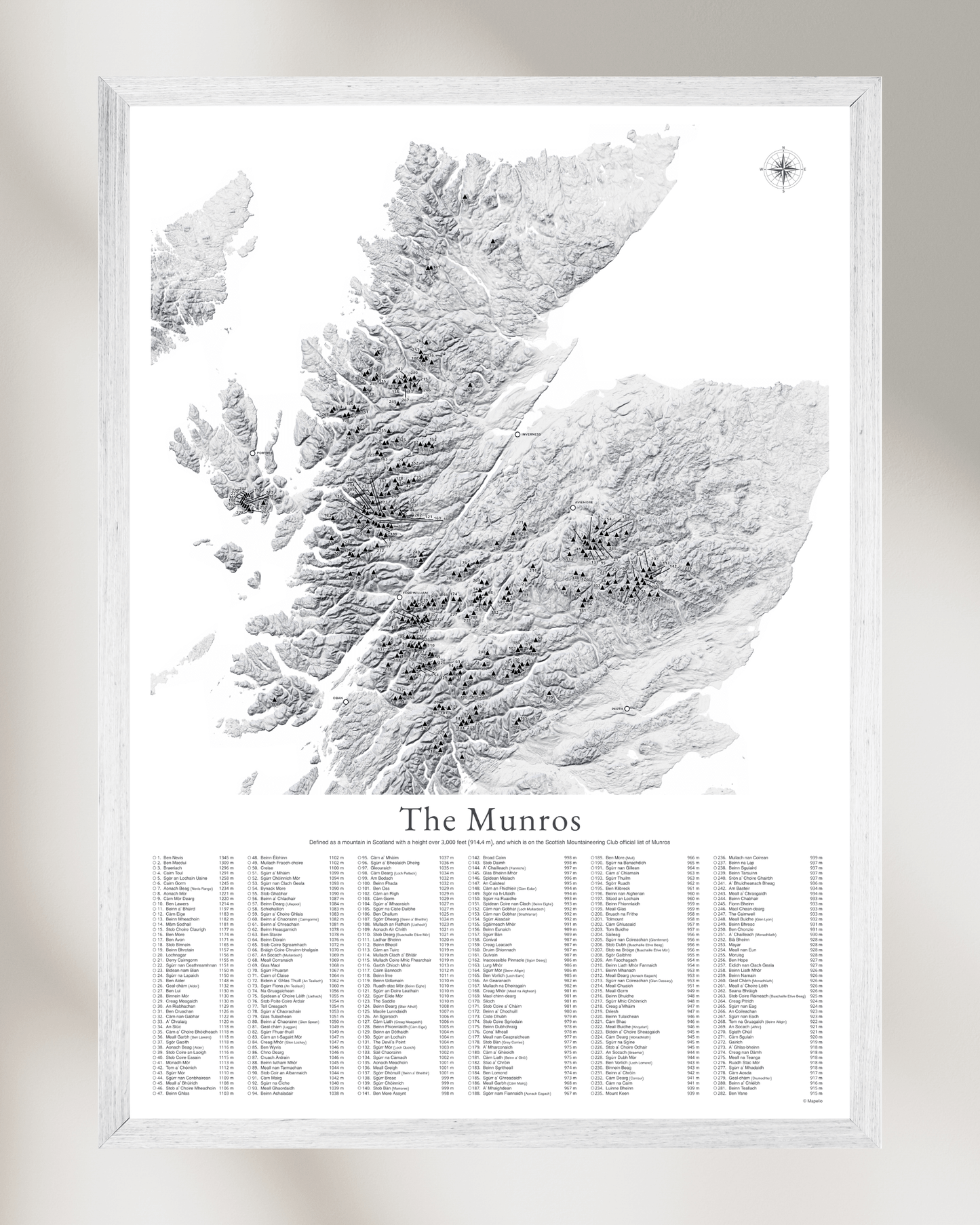 The Munros Print - Contour Map Poster