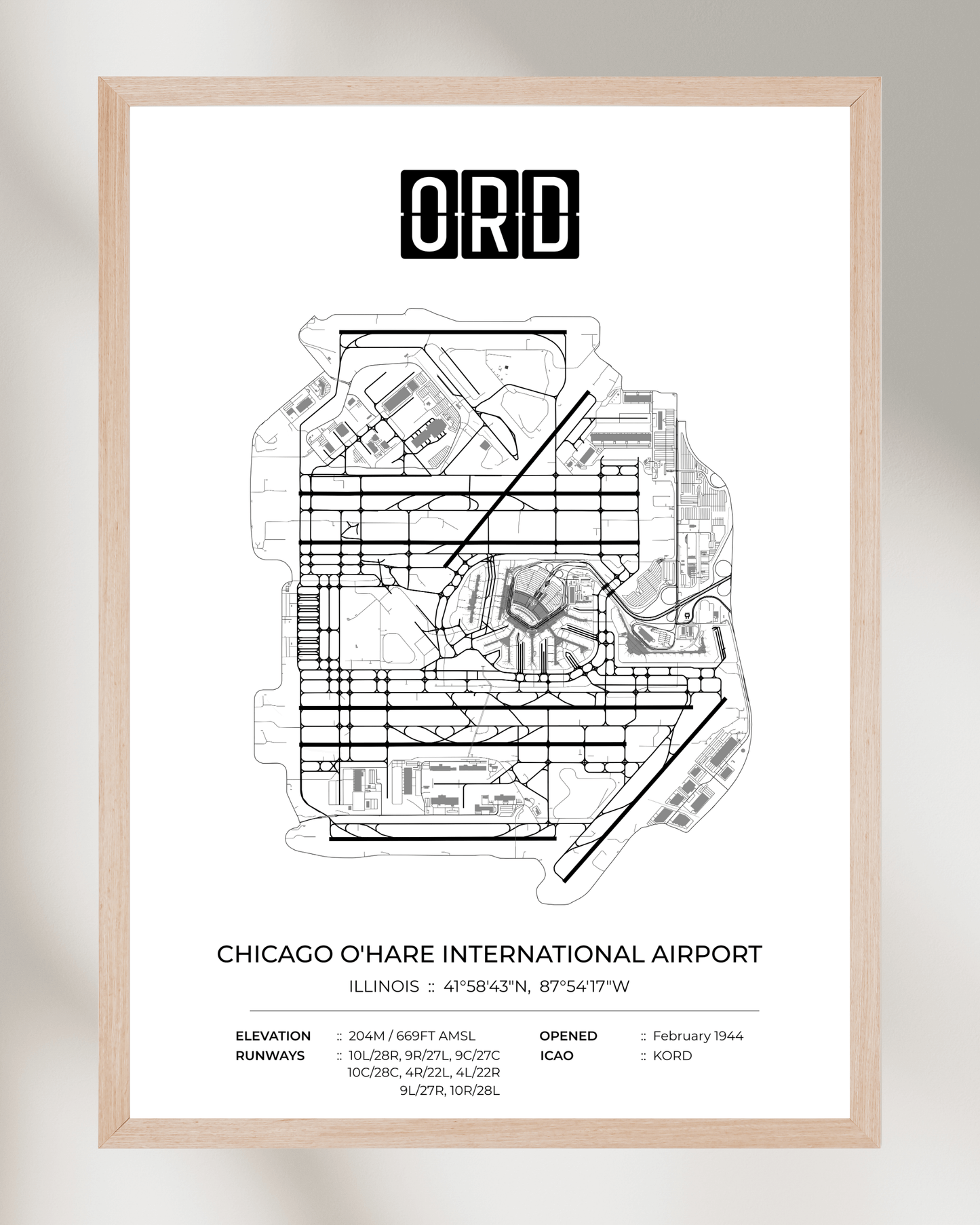 ORD - Chicago O'Hare International Airport Map