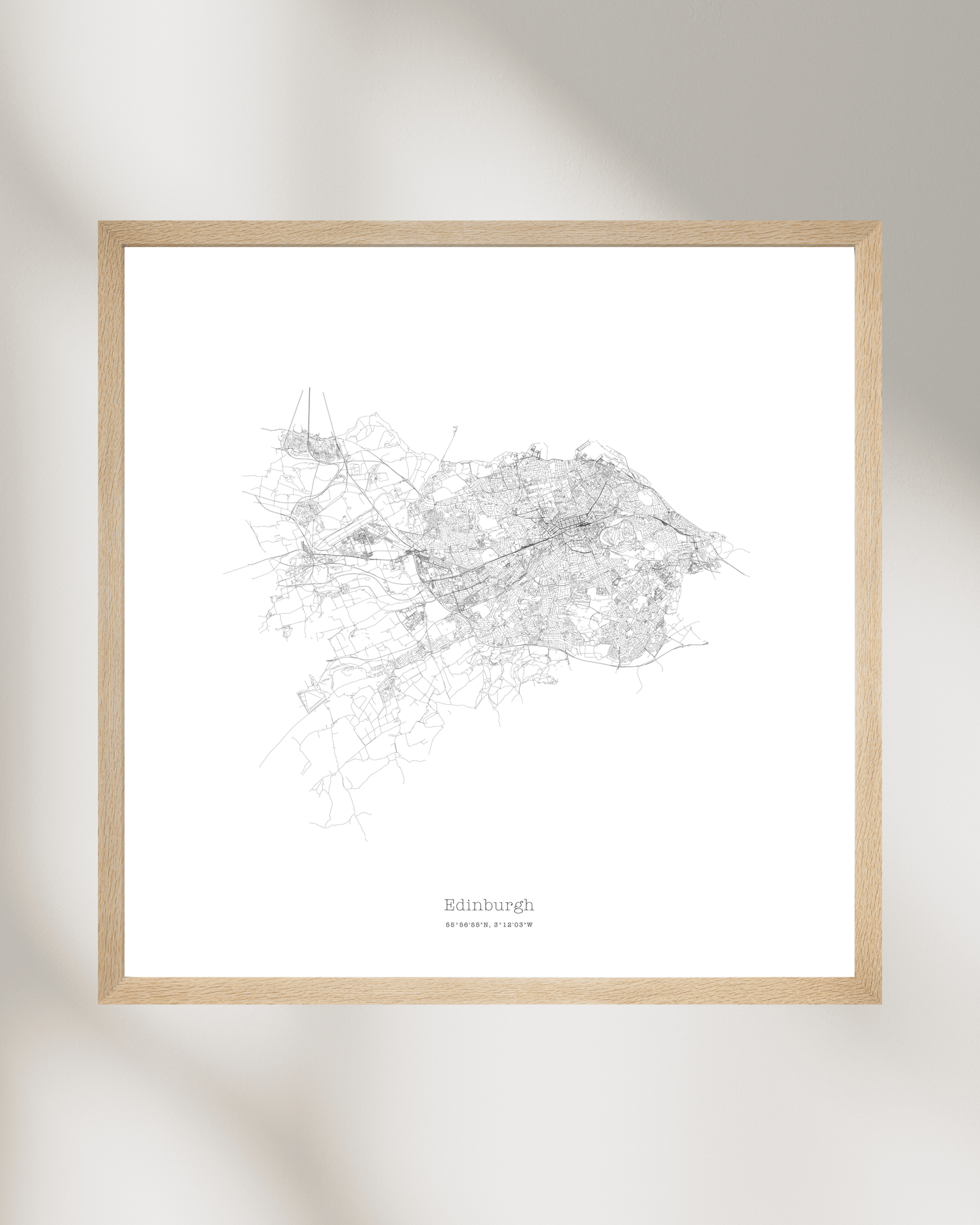 Edinburgh - Minimalist City Map - Fine Art Print - White
