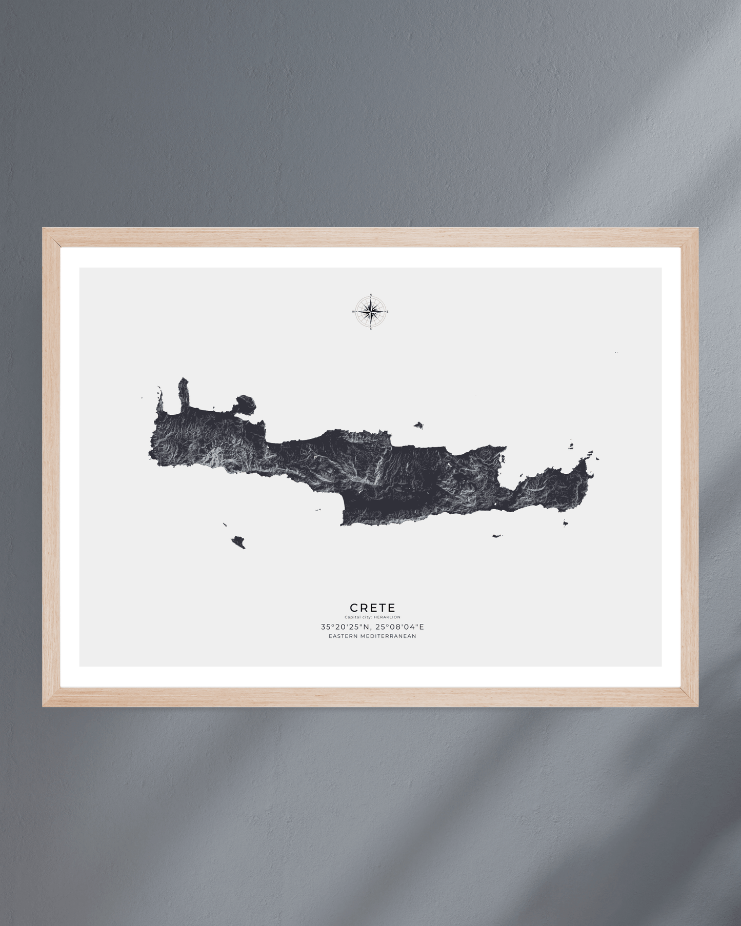 Crete - Fine Art Map - Deep Cobalt